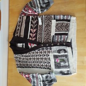 Anthropology Pilcro Multicolor Patterned Cardigan